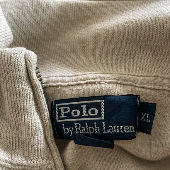 POLO RALPH LAUREN Men's Classic Quarter-Zip Pullover- Color Oatmeal - Picture 4 of 5